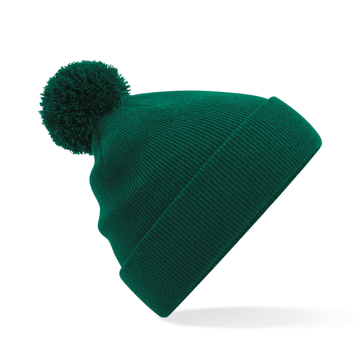 Beechfield Junior Pom Pom Beanie Hat Soft Touch Acrylic Double Layer Knit