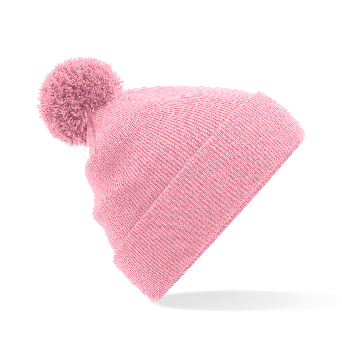 Beechfield Junior Pom Pom Beanie Hat Soft Touch Acrylic Double Layer Knit