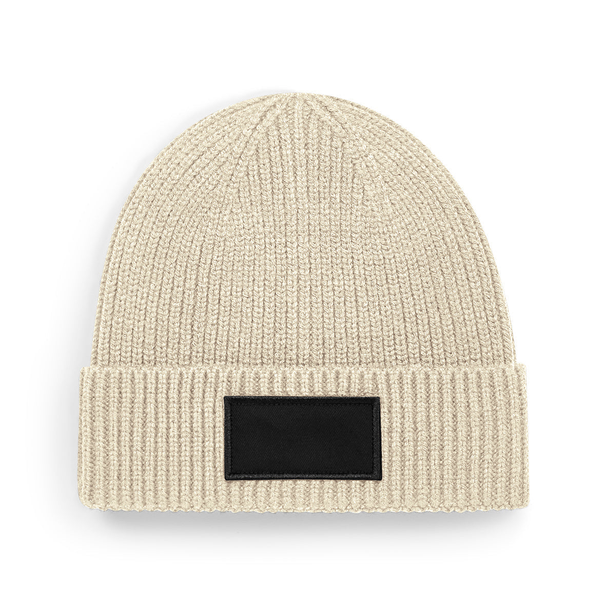 Beechfield Fashion Patch Beanie Cuffed Ribbed Knit Recycled Polyester B442R