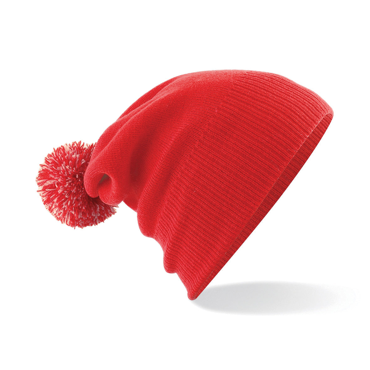 Beechfield Junior Snowstar Beanie Two-Tone Pom Pom Cuffed Slouch Knit Hat