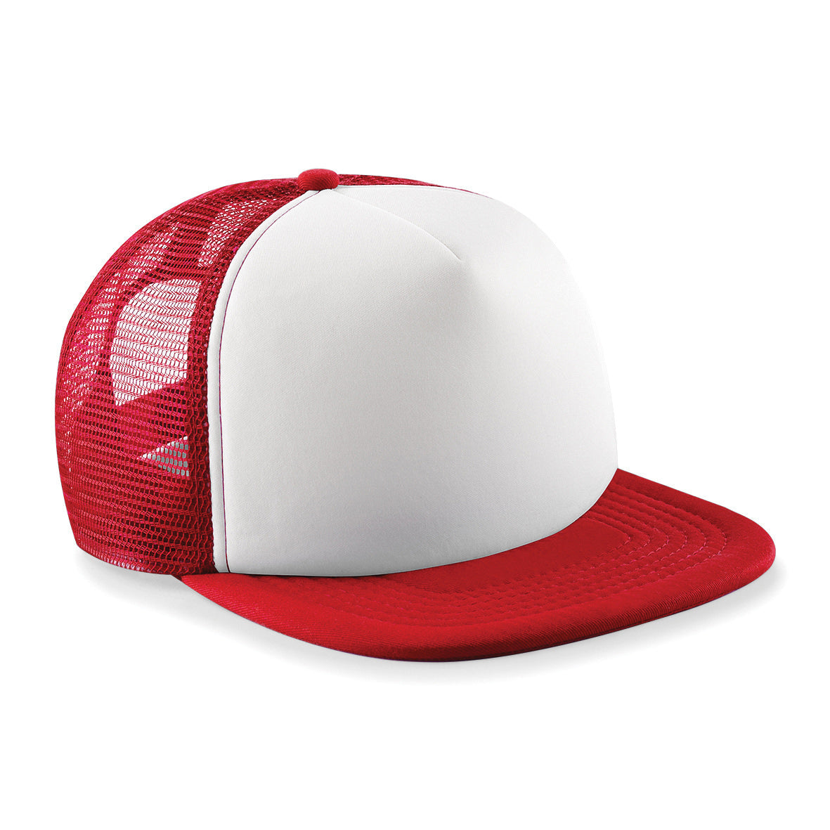 Beechfield Junior Vintage Snapback Trucker Hat Padded Front Panel 5-Panel Design