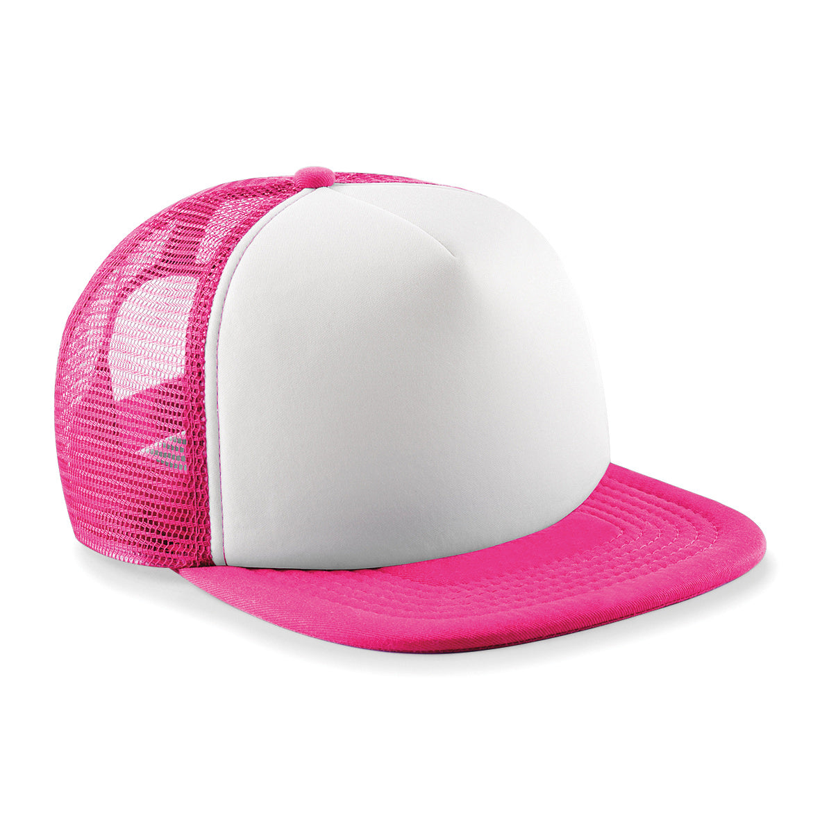 Beechfield Junior Vintage Snapback Trucker Hat Padded Front Panel 5-Panel Design