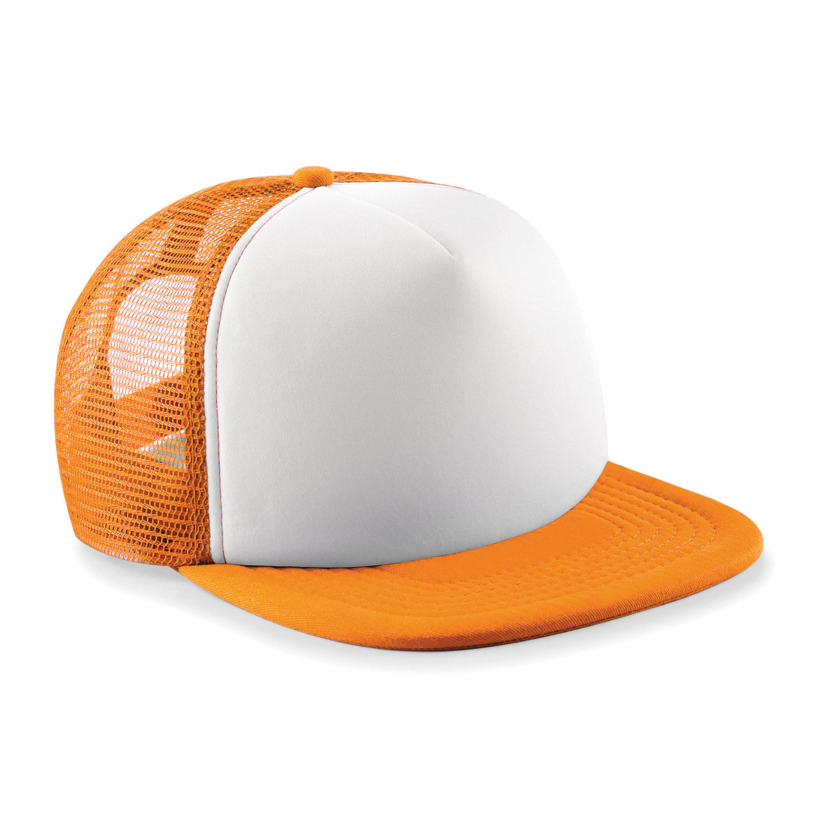 Beechfield Junior Vintage Snapback Trucker Hat Padded Front Panel 5-Panel Design