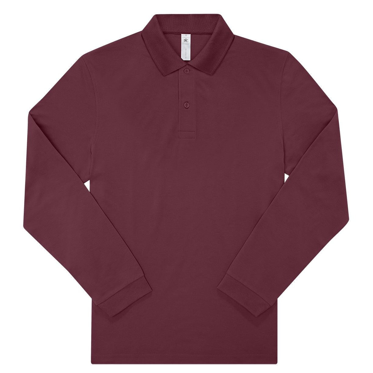 B&C My Polo 180 LSL Long Sleeve PiquÃ¨ Polo Shirt Classic Fit Soft Fabric