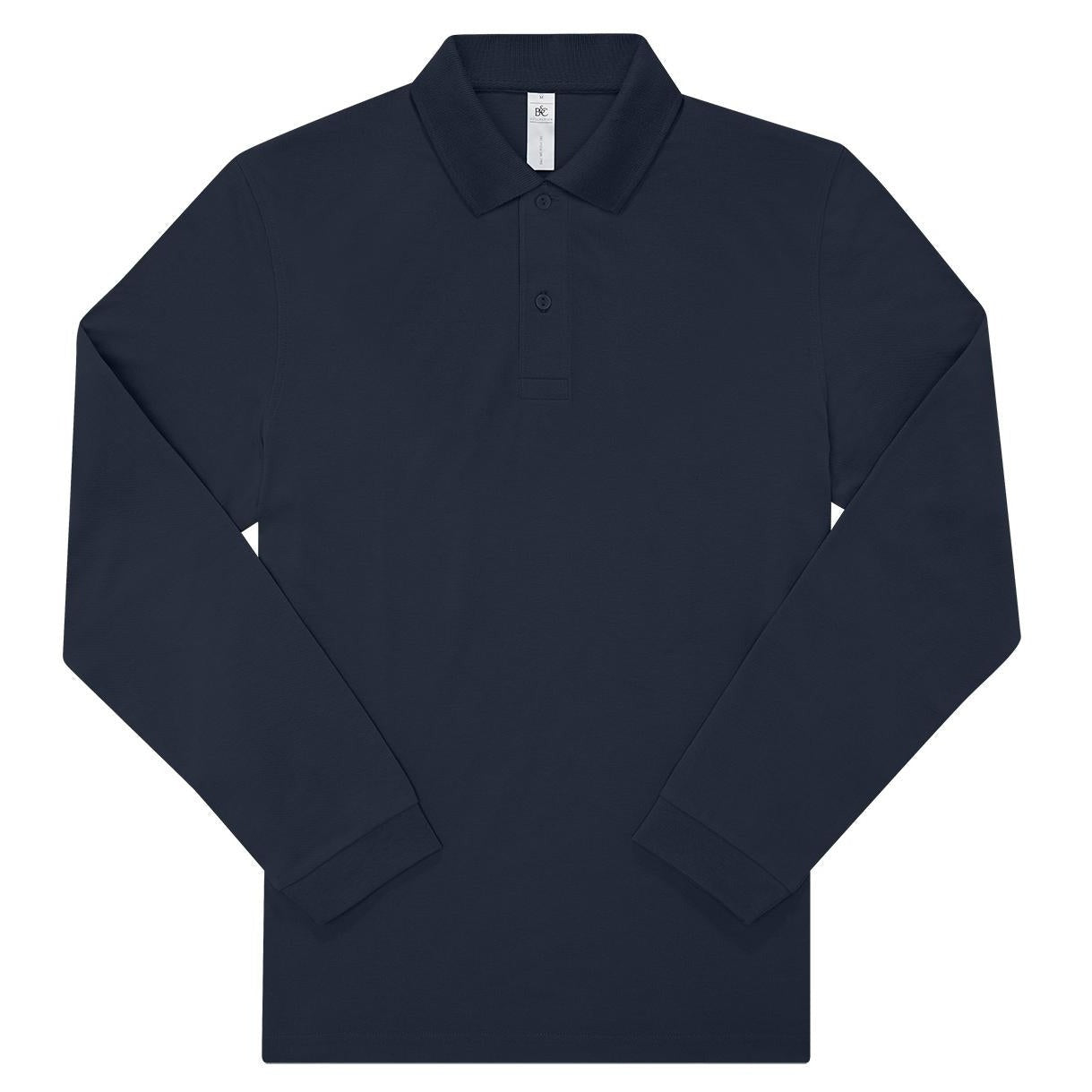 B&C My Polo 180 LSL Long Sleeve PiquÃ¨ Polo Shirt Classic Fit Soft Fabric