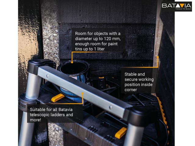 Batavia Stand-off Tool Tray for Telescopic Ladders with Anti-Slip Design