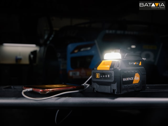 Batavia 18V Battery USB Charging Adapter Power Bank with Flashlight Function