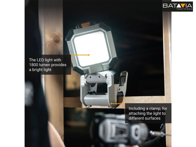Batavia MAXXPACK 18V LED Work Light Bare Unit 4 Brightness Settings IP54