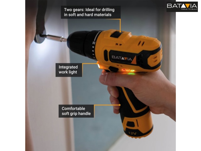 Batavia FIXXPACK 12V Drill Driver Bare Unit Lightweight with LED Work Light