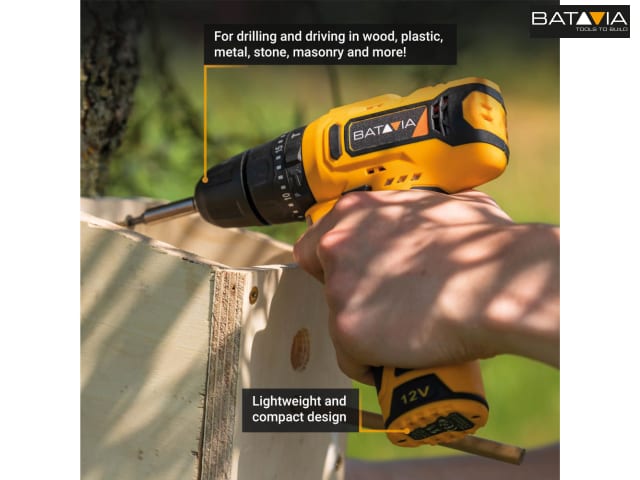 Batavia FIXXPACK 12V Combi Drill Bare Unit with LED Light & Adjustable Torque