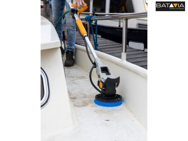Batavia Twin Brush Medium Cleaning Brush Blue for Tiles Boats Furniture