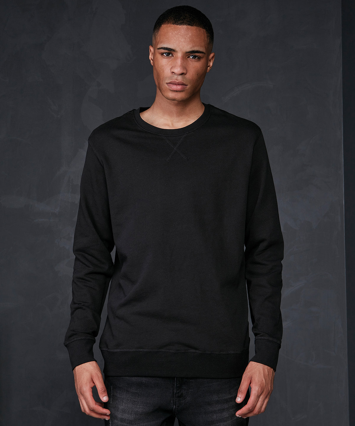 Build Your Brand Basic Crew Neck Sweatshirt Regular Fit Long Sleeve Menâ€™s Top