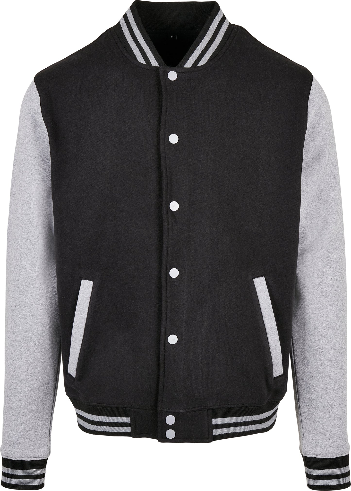 Build Your Brand Men's College Jacket Sporty Style Ribbed Hem Customizable