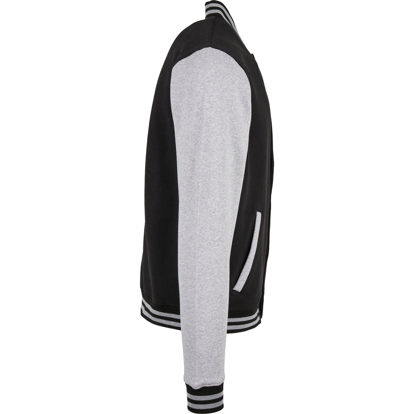 Build Your Brand Men's College Jacket Sporty Style Ribbed Hem Customizable