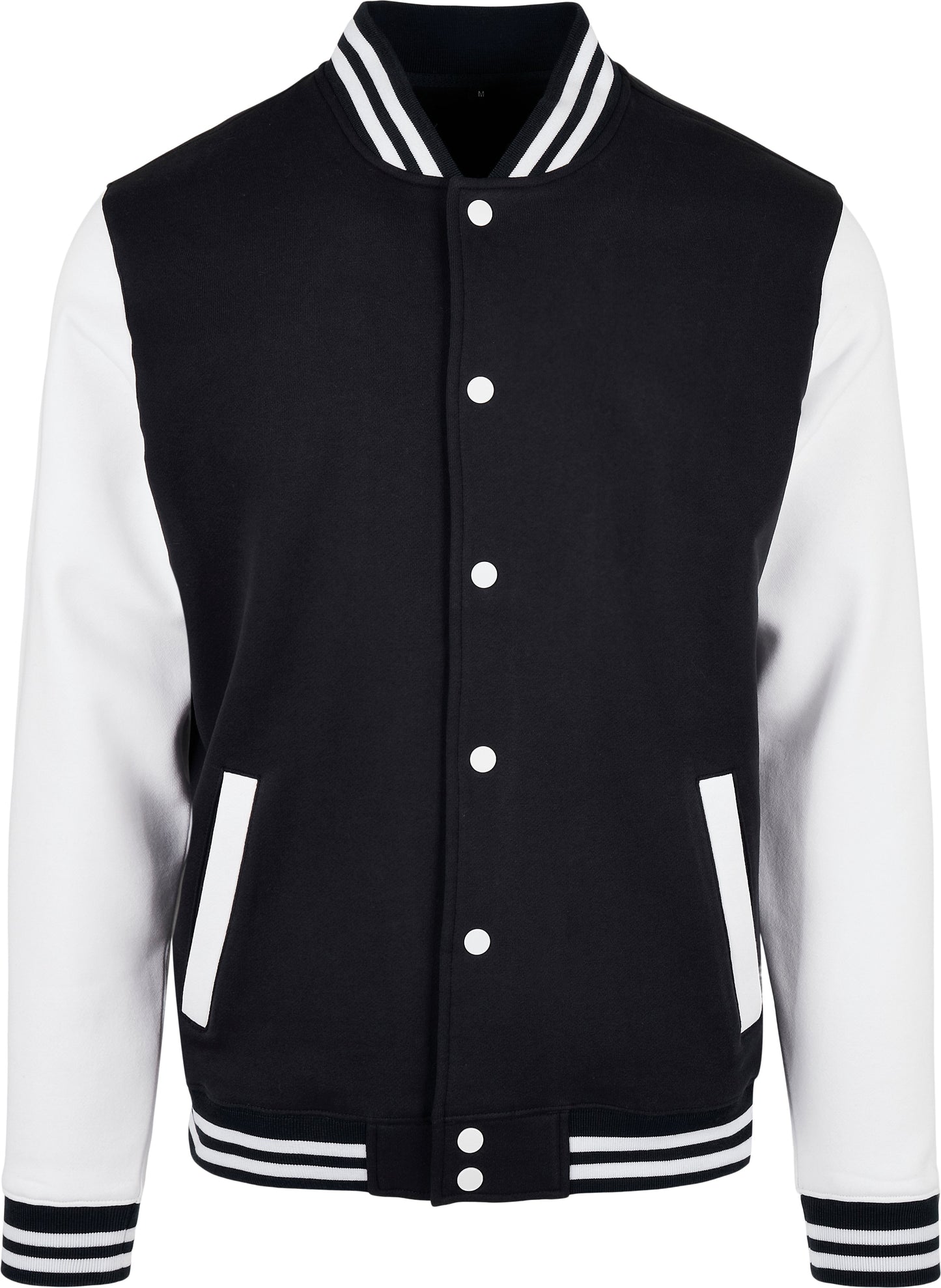 Build Your Brand Men's College Jacket Sporty Style Ribbed Hem Customizable