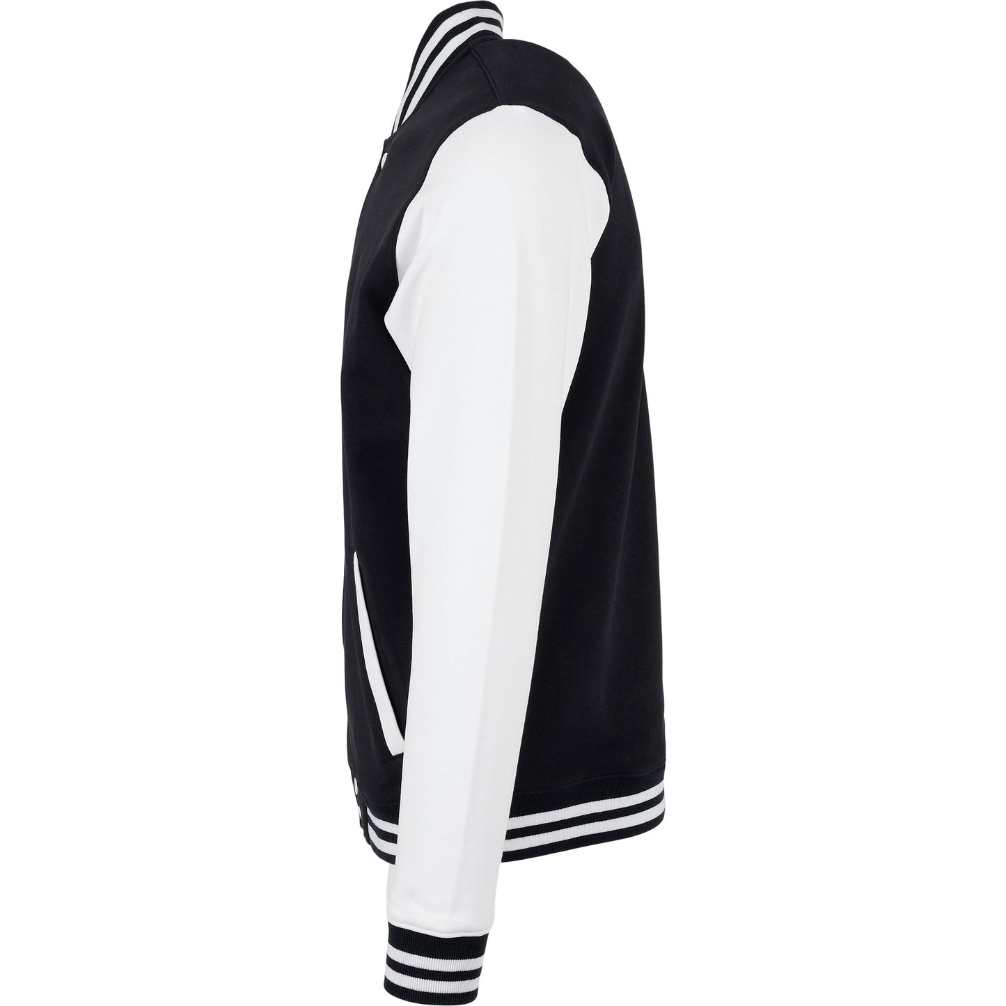 Build Your Brand Men's College Jacket Sporty Style Ribbed Hem Customizable