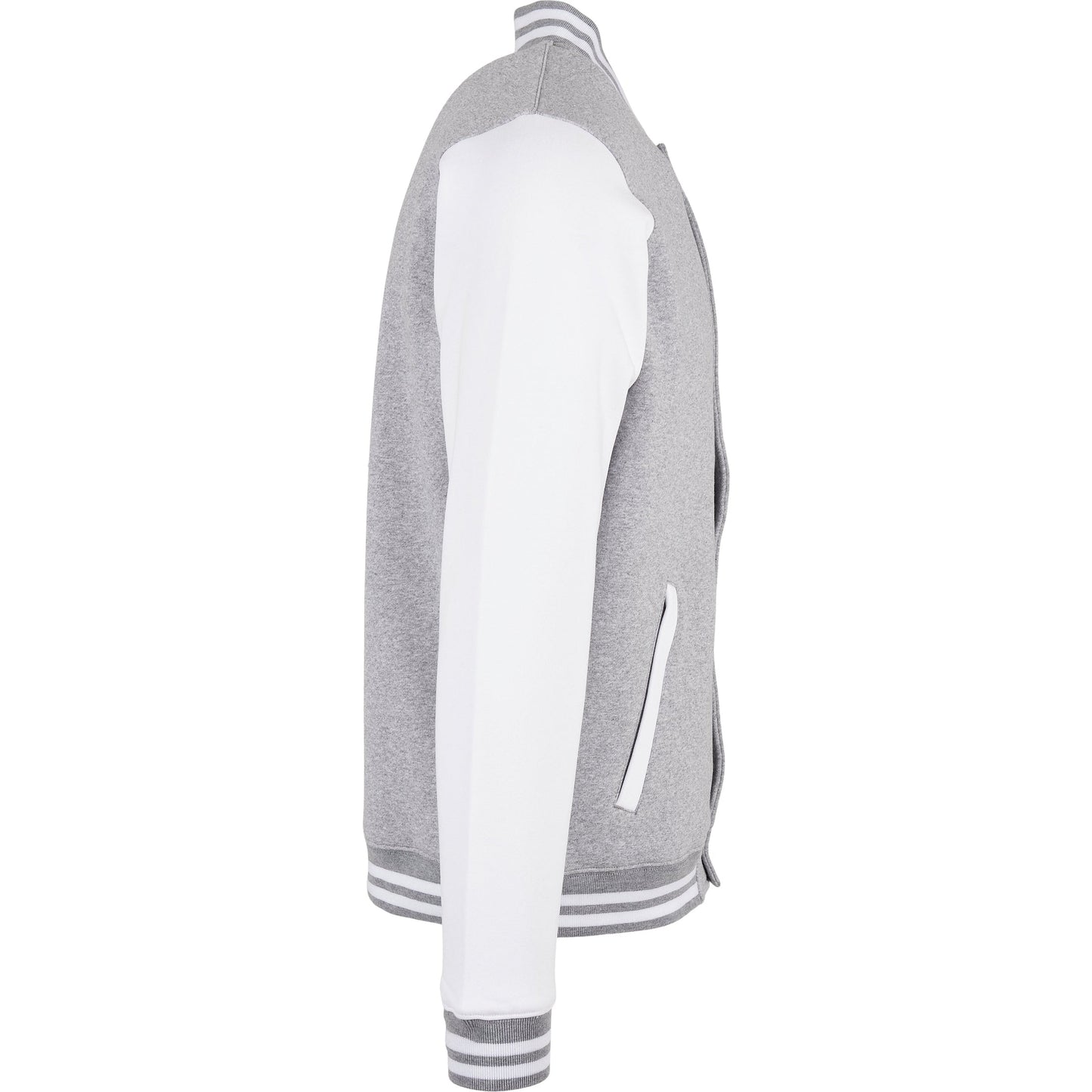 Build Your Brand Men's College Jacket Sporty Style Ribbed Hem Customizable