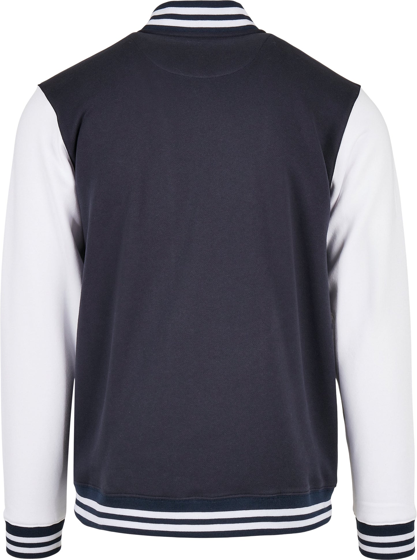 Build Your Brand Men's College Jacket Sporty Style Ribbed Hem Customizable
