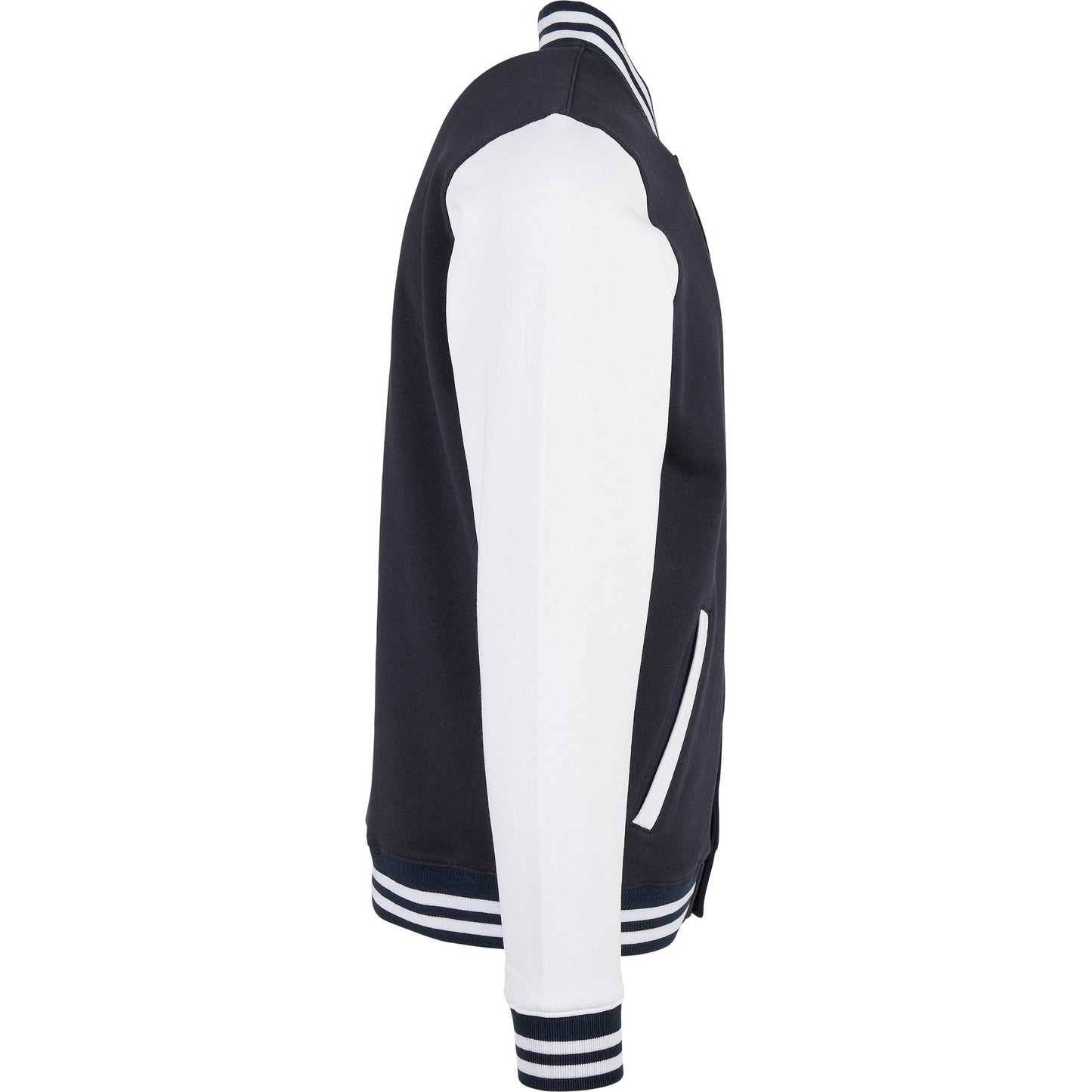 Build Your Brand Men's College Jacket Sporty Style Ribbed Hem Customizable