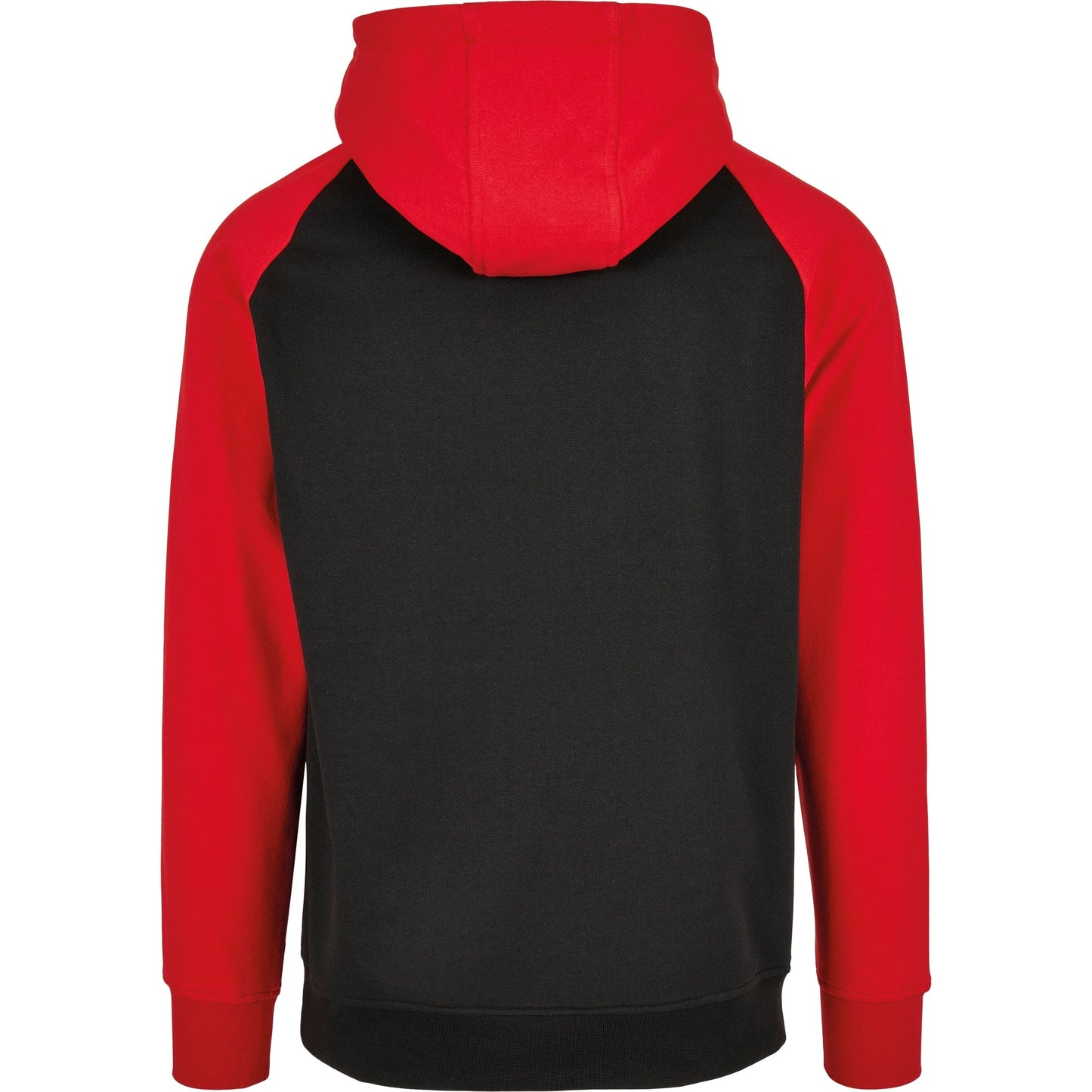 Build Your Brand Men's Raglan Hoodie Contrast Adjustable Hood Kangaroo Pocket