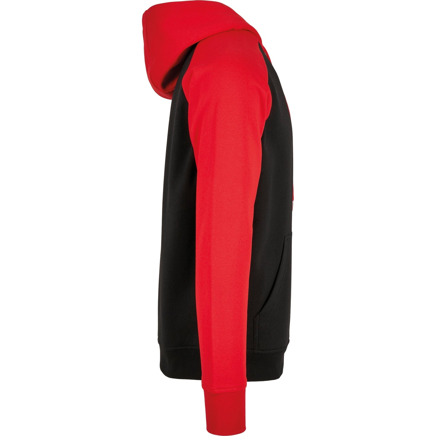 Build Your Brand Men's Raglan Hoodie Contrast Adjustable Hood Kangaroo Pocket