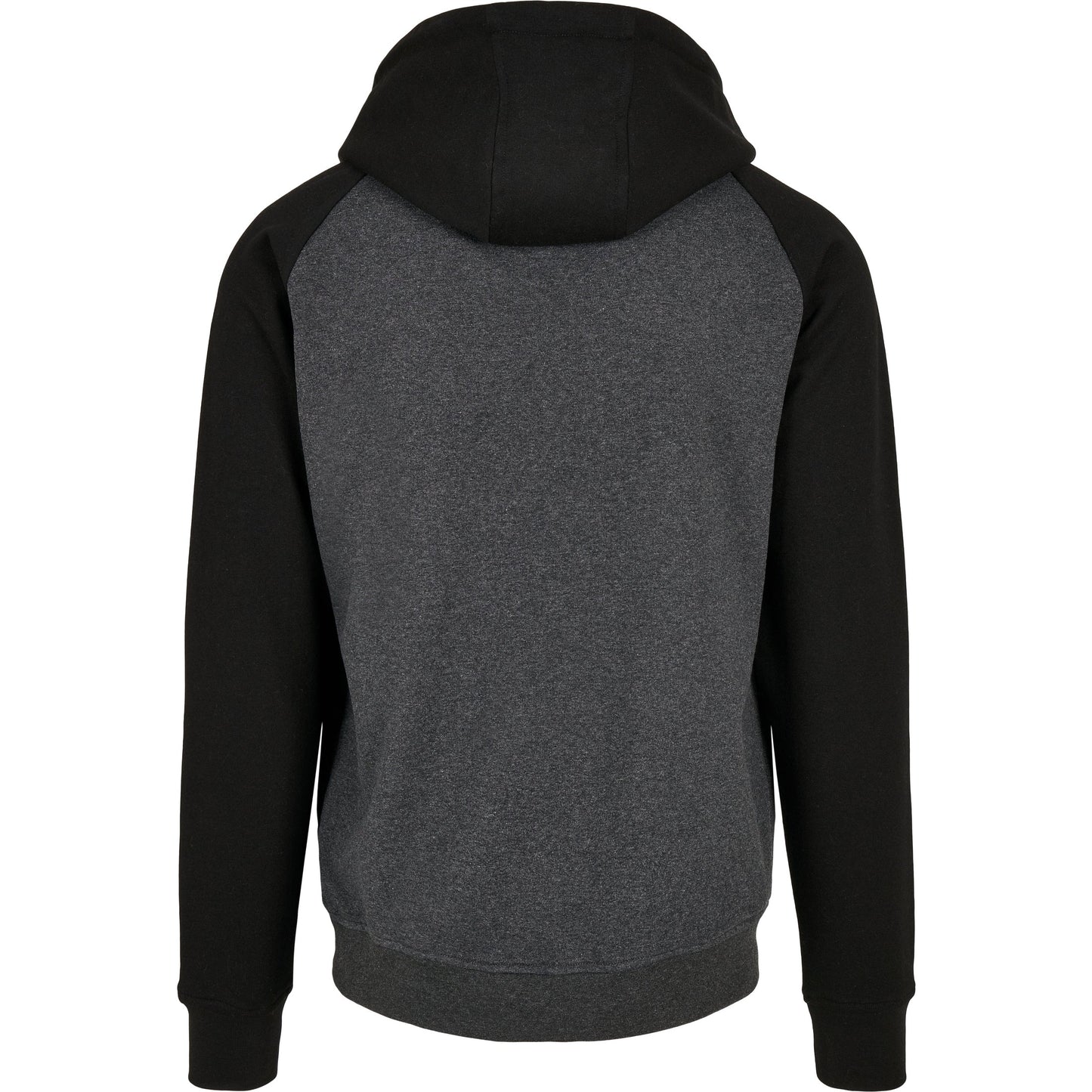 Build Your Brand Men's Raglan Hoodie Contrast Adjustable Hood Kangaroo Pocket