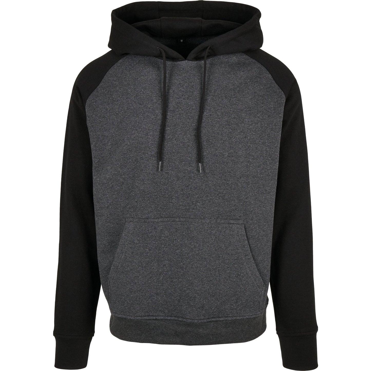 Build Your Brand Men's Raglan Hoodie Contrast Adjustable Hood Kangaroo Pocket