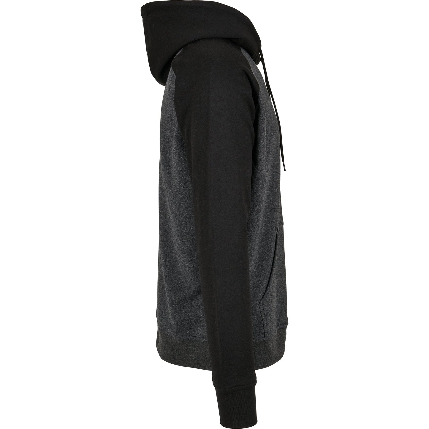 Build Your Brand Men's Raglan Hoodie Contrast Adjustable Hood Kangaroo Pocket