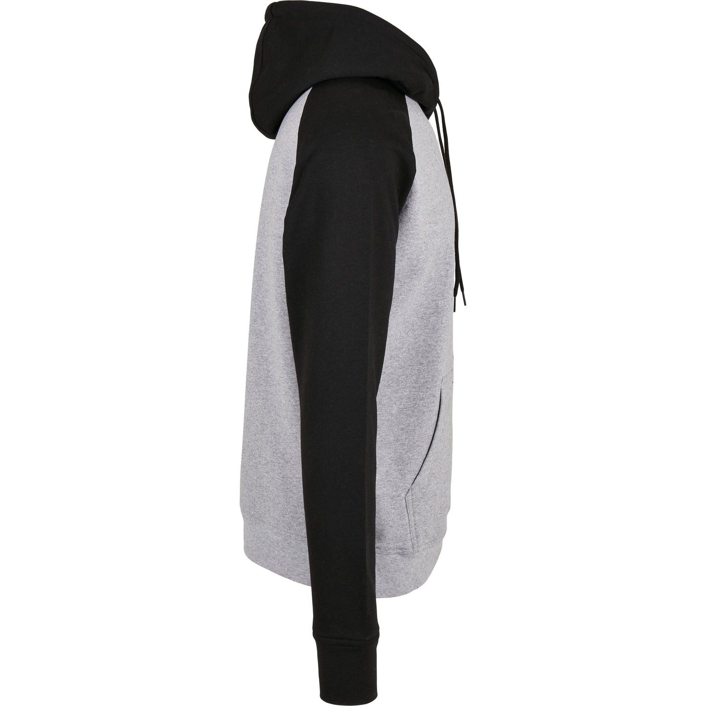 Build Your Brand Men's Raglan Hoodie Contrast Adjustable Hood Kangaroo Pocket