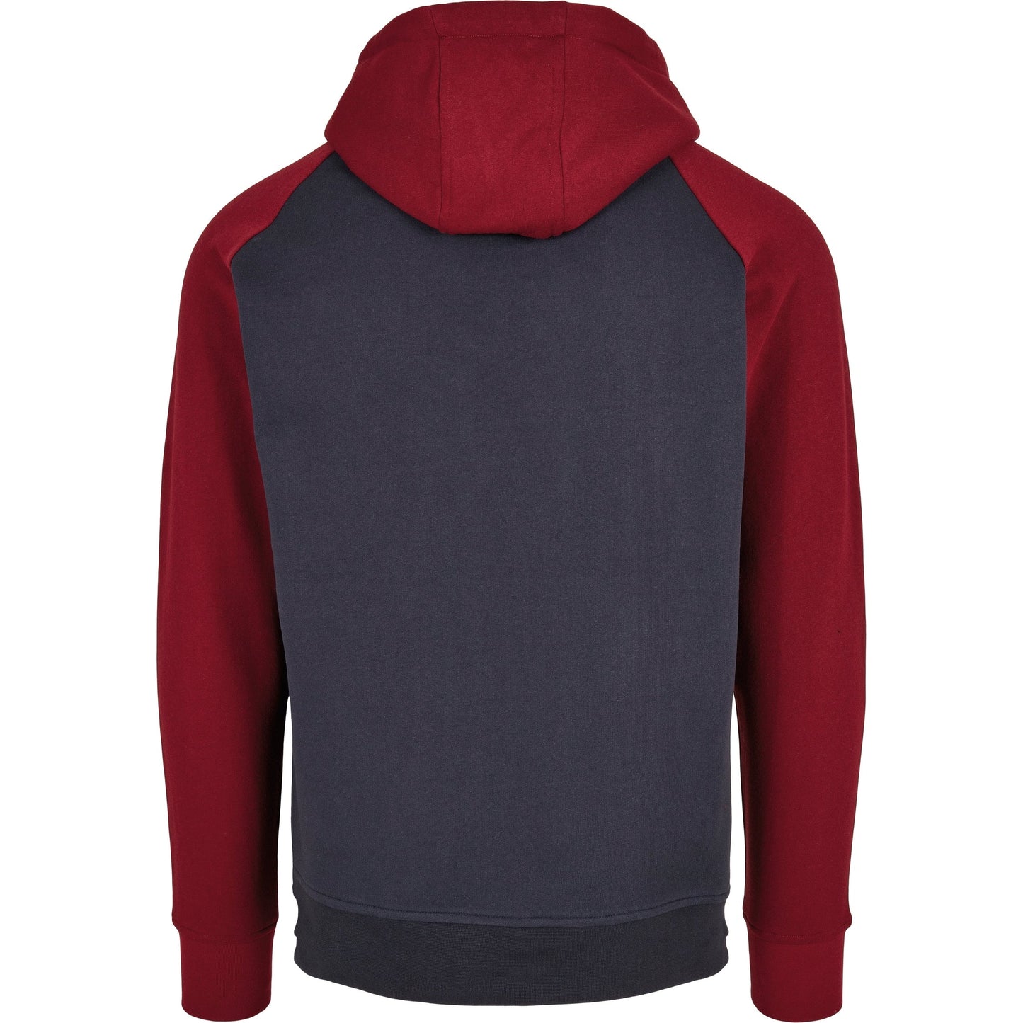 Build Your Brand Men's Raglan Hoodie Contrast Adjustable Hood Kangaroo Pocket