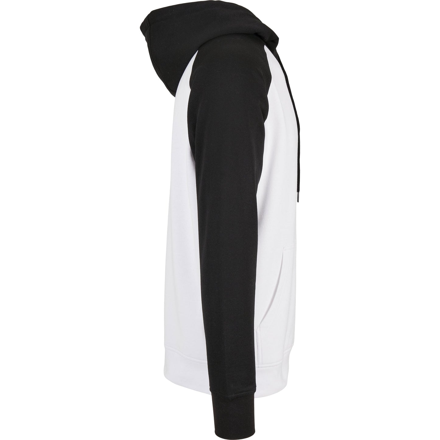 Build Your Brand Men's Raglan Hoodie Contrast Adjustable Hood Kangaroo Pocket