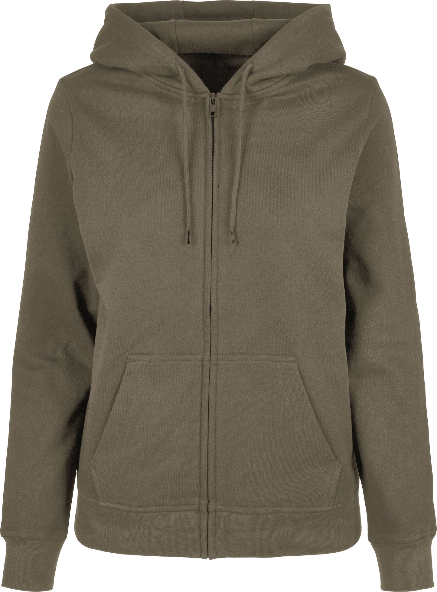 Build Your Brand Women's Zip Hoodie Soft Cotton Blend Kangaroo Pocket XS-5XL