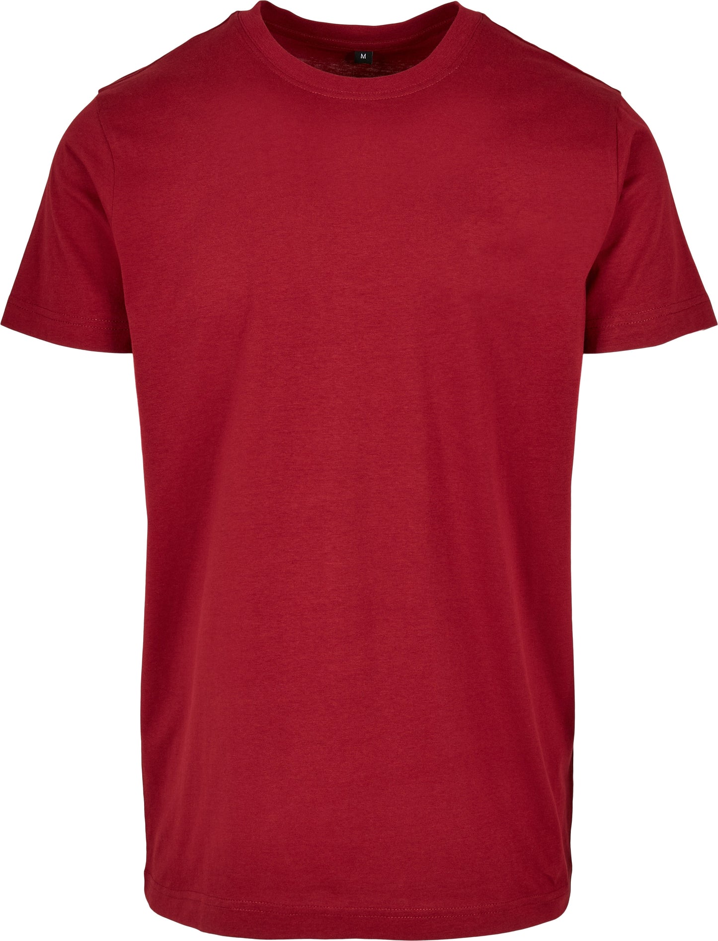 Build Your Brand Basic Round Neck Tee Burgundy 100% Cotton Classic Fit
