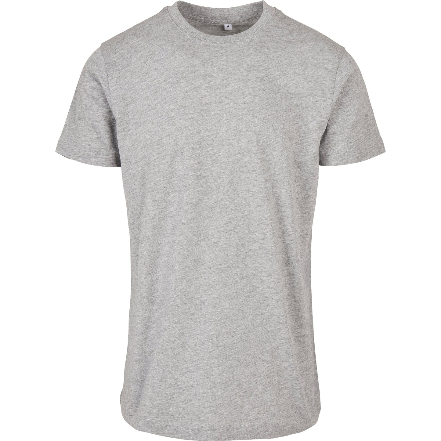 Build Your Brand Basic Round Neck Tee Heather Grey 100% Cotton Sizes XS-5XL