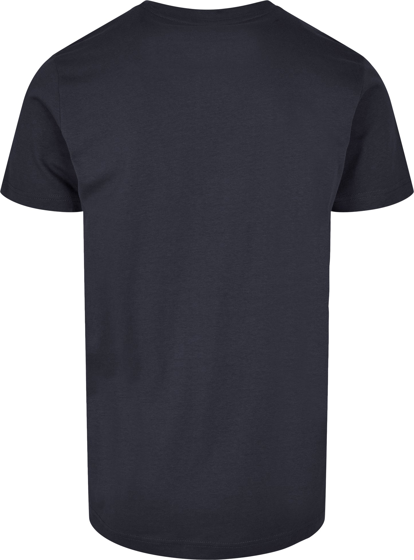 Build Your Brand Basic Round Neck Tee Navy 100% Cotton Regular Fit Sizes XS-5XL
