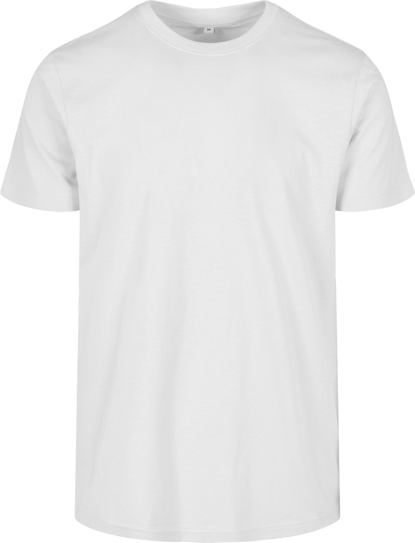 Build Your Brand Basic Round Neck Tee White 100% Cotton Classic Fit Sizes XS-5XL