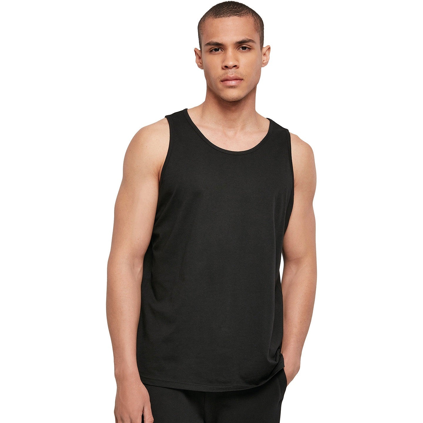 Build Your Brand Men's Basic Tank Top 100% Cotton Sleeveless Sportswear