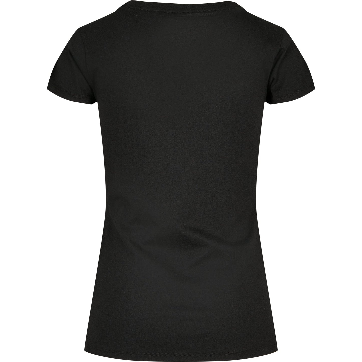 Build Your Brand Women's Basic Tee Black Cotton Form-Fitting Short Sleeve