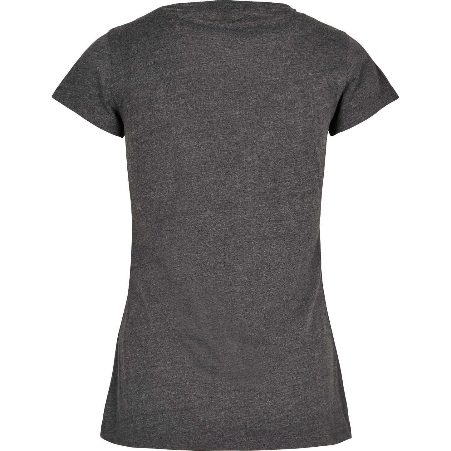 Build Your Brand Women's Charcoal Basic Tee Cotton Form-Fitting Top