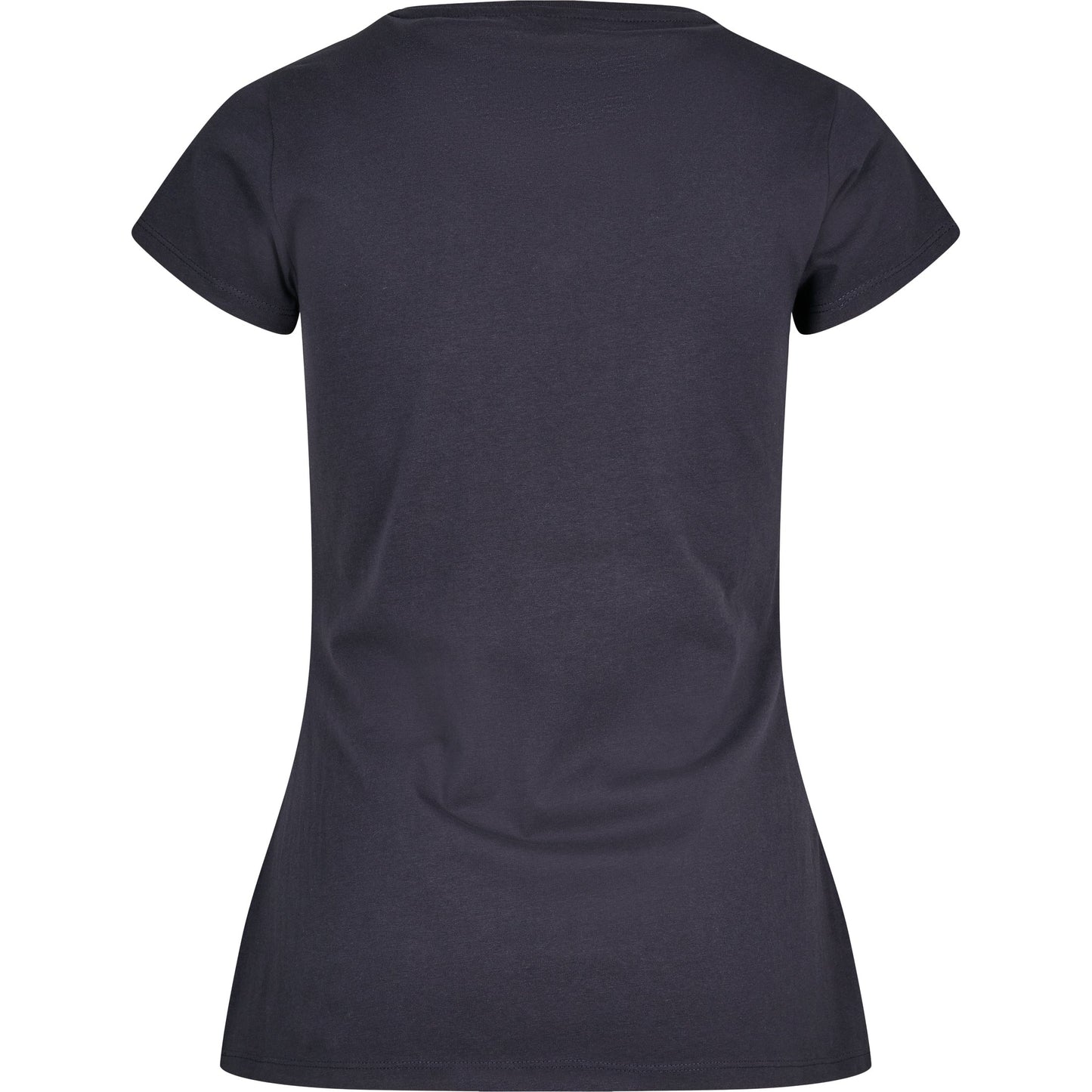 Build Your Brand Women's Basic Tee Navy Cotton Short Sleeve Form-Fitting
