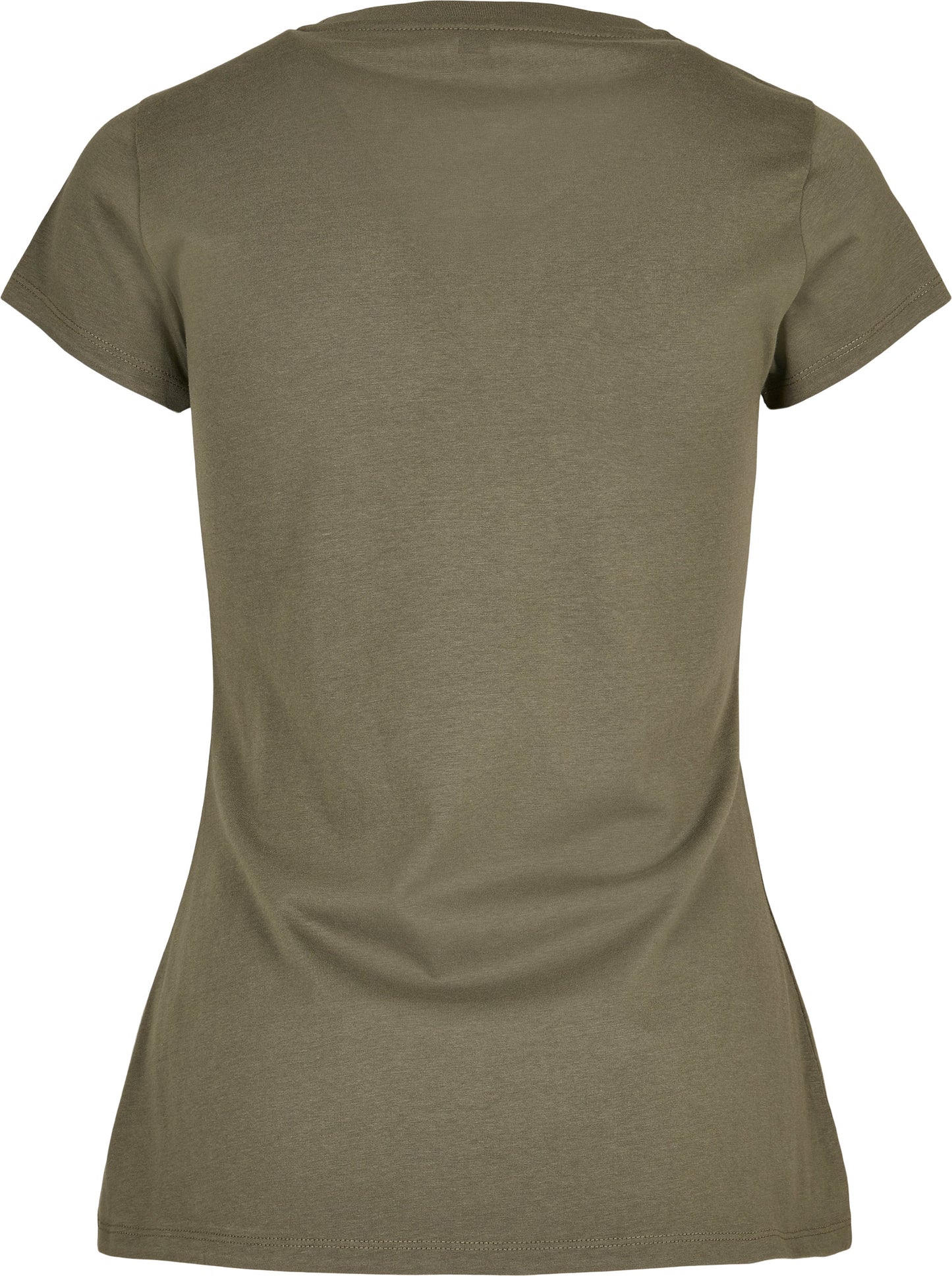 Build Your Brand Women's Basic Tee Olive Cotton Form-Fitting Short Sleeve