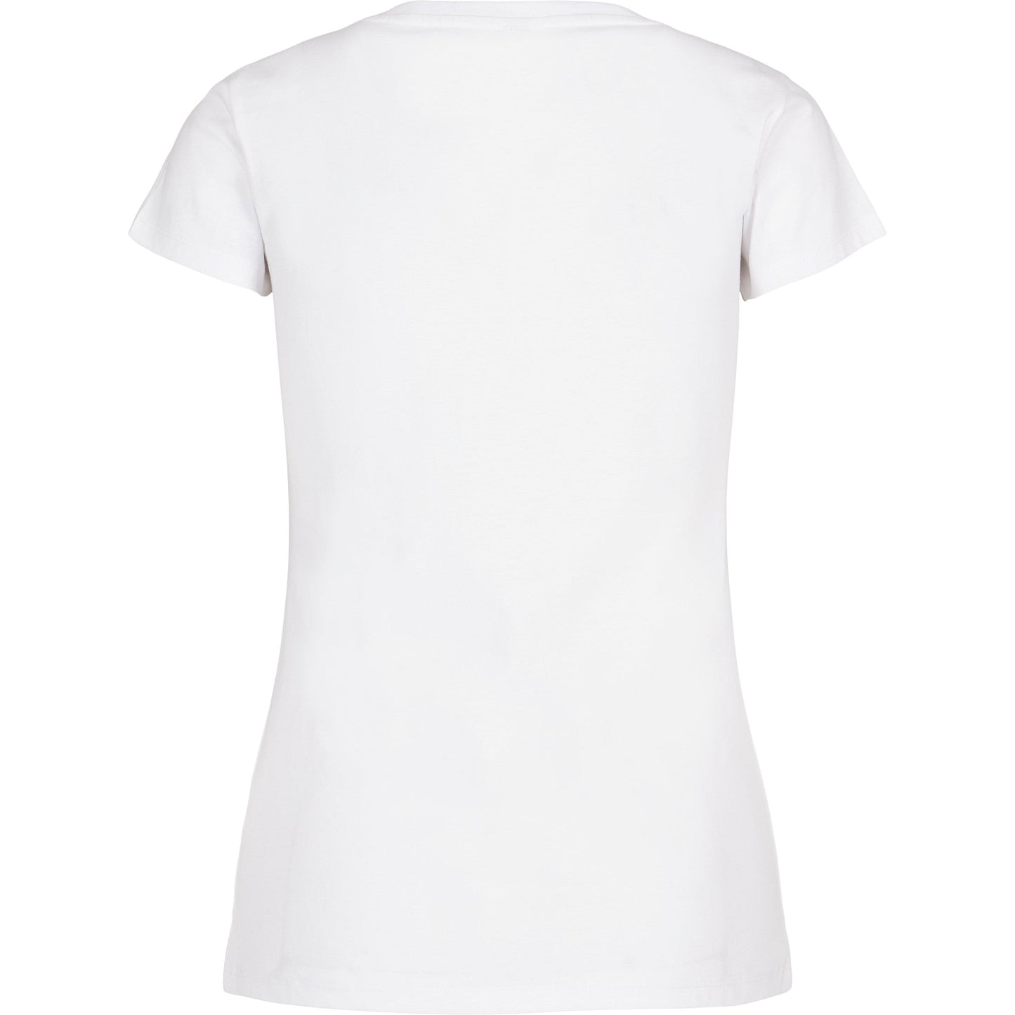Build Your Brand Women's Basic Tee White Cotton Form-Fitting Short Sleeve