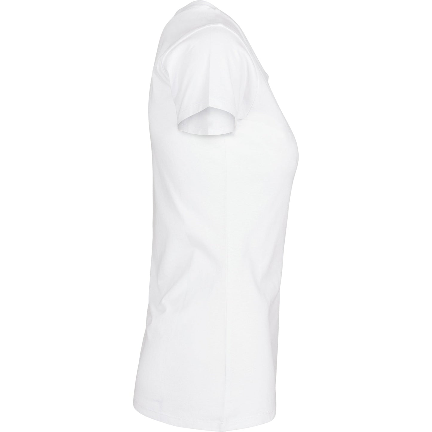 Build Your Brand Women's Basic Tee White Cotton Form-Fitting Short Sleeve