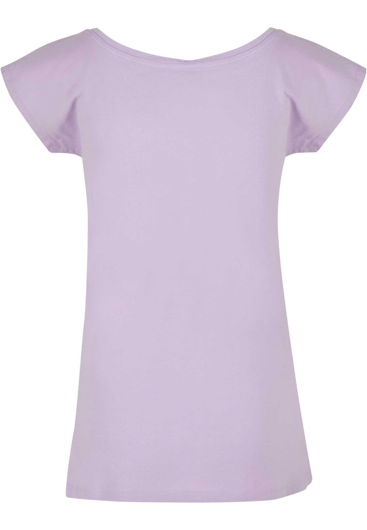 Build Your Brand Women's Wide Neck Tee Lilac Loose Fit Off-Shoulder Top