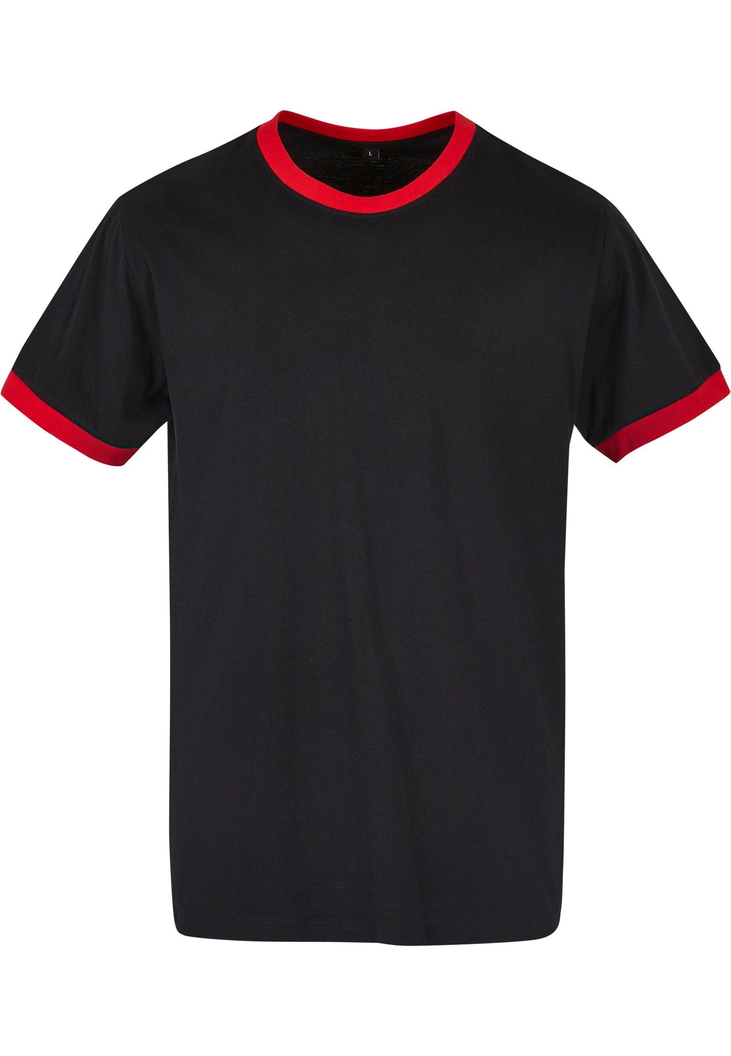 Build Your Brand Men's Ringer Tee Contrast Piping Regular Fit 100% Cotton