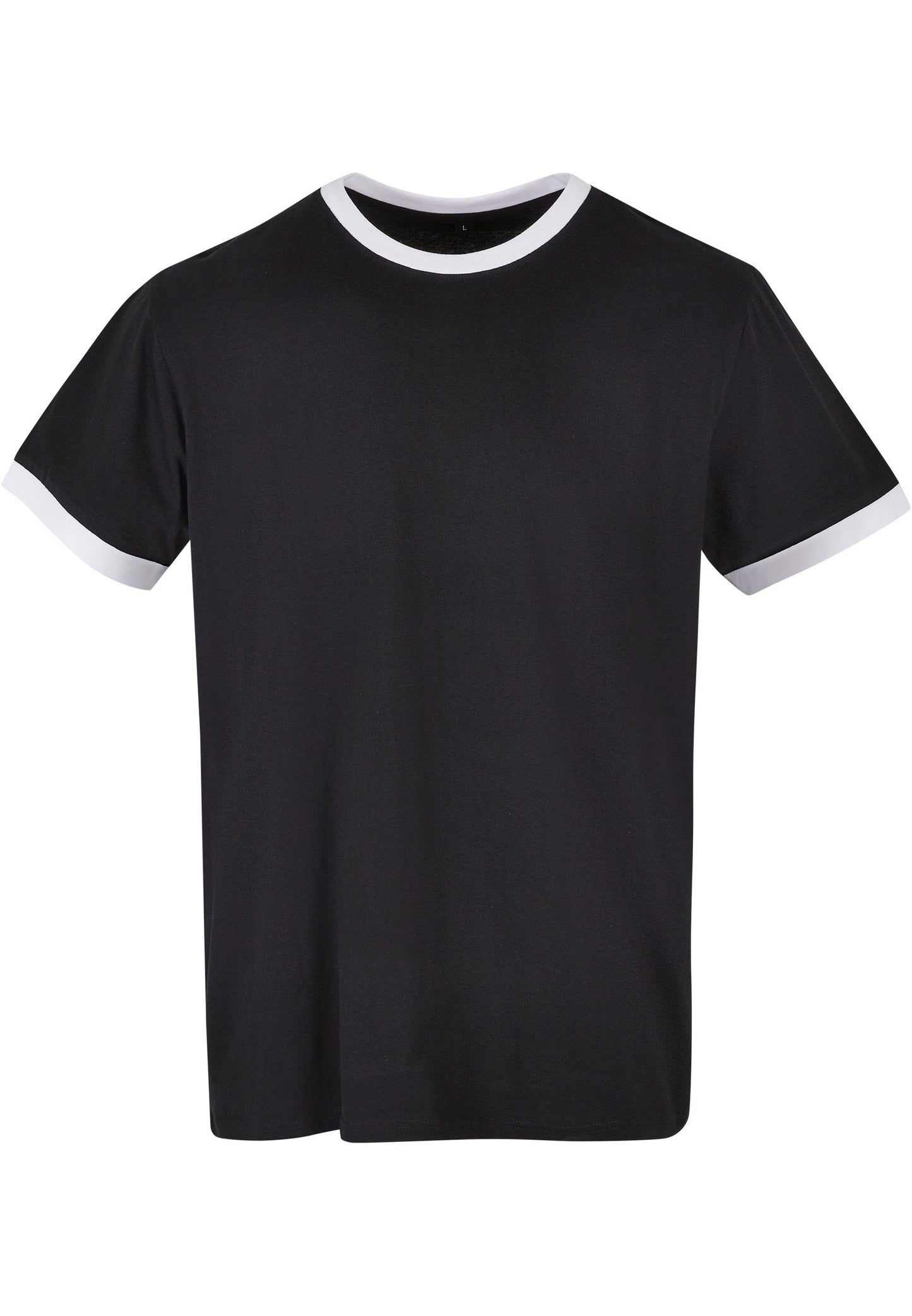 Build Your Brand Men's Ringer Tee Contrast Piping Regular Fit 100% Cotton