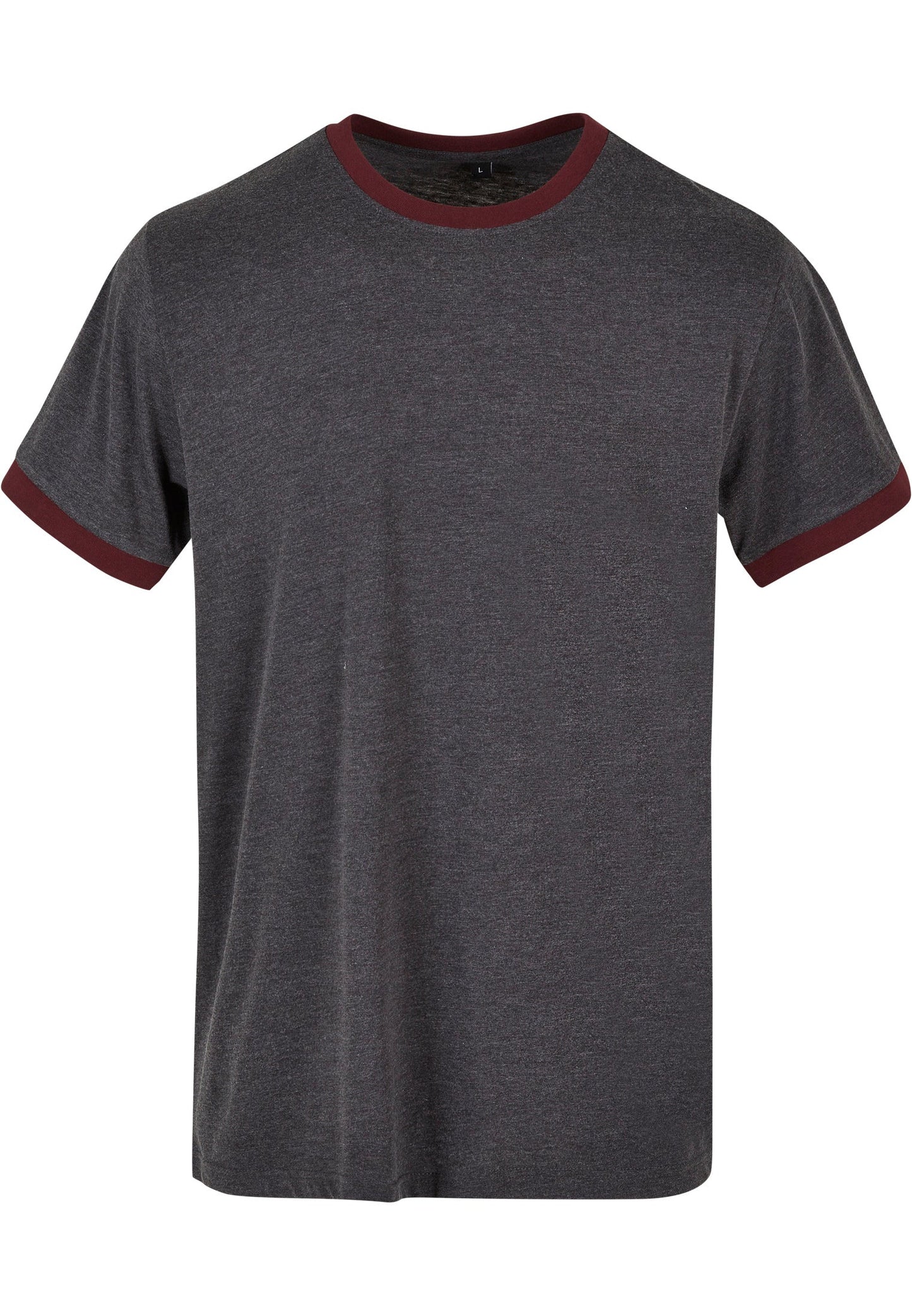 Build Your Brand Men's Ringer Tee Contrast Piping Regular Fit 100% Cotton
