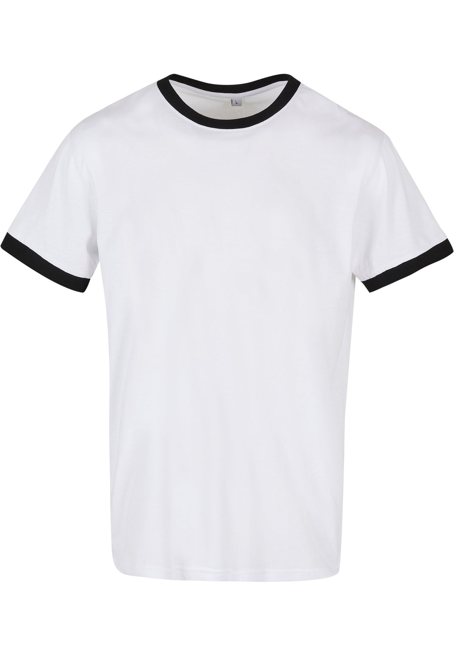 Build Your Brand Men's Ringer Tee Contrast Piping Regular Fit 100% Cotton