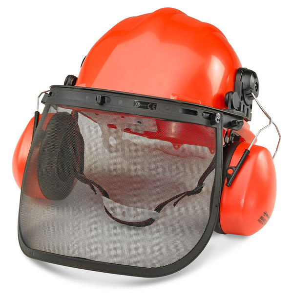 Beeswift Forestry Kit Orange Safety Helmet Ear Defenders Face Shield ENStandards