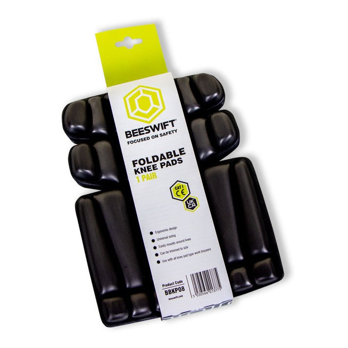 Beeswift Foldable Knee Pads Black Ergonomic EVA Foam Universal Size